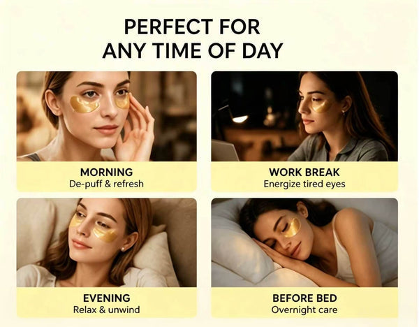 Custata 24K Gold Collagen Eye Patches – Anti-Aging Under Eye Masks for Puffiness, Dark Circles & Fine Lines